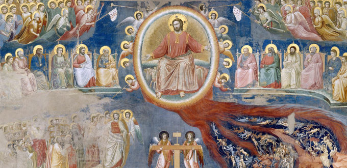 Particolare del Giudizio universale di Giotto nella cappella degli Scrovegni, Padova